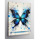 Kanvas Tablo Renk Patlaması Ve Mavi Kelebek, 100 x 140 CNVSDKEY141736