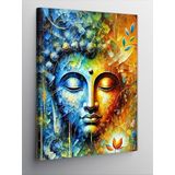 Kanvas Tablo Renkli Buda Yüzü, 100 x 140