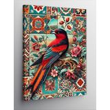 Kanvas Tablo Renkli Kuş ve Desen, 50 x 70