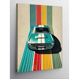 Kanvas Tablo Retro Araba ve Çizgiler, 100 x 140