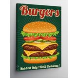 Kanvas Tablo Retro Burger Posteri, 100 x 140