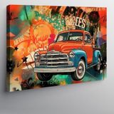 Kanvas Tablo Retro Çiftlik Arabası 100cmx140cm