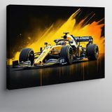 Kanvas Tablo Sarı Formula 1 Yarış Arabası 50cmx70cm