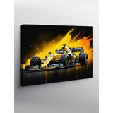 Kanvas Tablo Sarı Formula 1 Yarış Arabası 70cmx100cm
