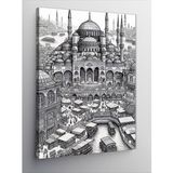 Kanvas Tablo Siyah Beyaz Cami