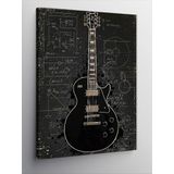 Kanvas Tablo Siyah Elektro Gitar ve Çizimler, 70 x 100