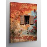 Kanvas Tablo Tarihi Bir Ev Ve Pencere, 100 x 140