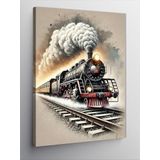 Kanvas Tablo Tarihi Buharlı Tren, 100 x 140