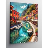Kanvas Tablo Tarihi Deniz Feneri ve Gemi, 70 x 100 CNVSDKEY137267