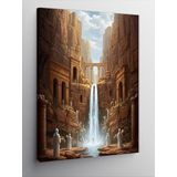 Kanvas Tablo Tarihi Kanyon ve Şelale, 100 x 140