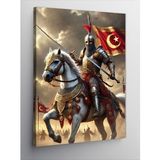 Kanvas Tablo Türk Bayrağı Ve Şövalye
