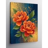 Kanvas Tablo Turuncu Çiçekler ve Zarafet, 70 x 100 CNVSDKEY138067