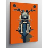 Kanvas Tablo Turuncu Klasik Motosiklet, 100 x 140
