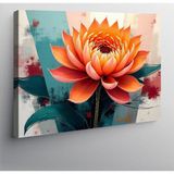 Kanvas Tablo Turuncu Lotus Çiçeği 100cmx140cm