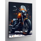 Kanvas Tablo Turuncu Motosiklet Şıklığı