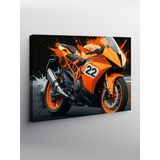 Kanvas Tablo Turuncu Motosiklet Tasarımı 100cmx140cm