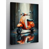 Kanvas Tablo Turuncu Vespa Ve Sokak
