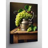 Kanvas Tablo Üzüm Dolu Metal Kase, 100 x 140