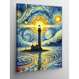 Kanvas Tablo Van Gogh Stili Deniz Feneri, 70 x 100