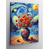 Kanvas Tablo Van Gogh Tarzı Çiçek Vazosu, 100 x 140
