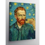 Kanvas Tablo Van Gogh Ve Selfie Çizimi