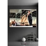 Kanvas Tablo Yatay Tekli Spor Salonu Fitness Eğitimi Reformer Makinası Egzersiz Yapan Bir Kişi 2953