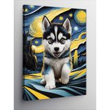 Kanvas Tablo Yavru Köpek Van Gogh Stili