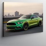 Kanvas Tablo Yeşil Mustang Spor Araba 100cmx140cm