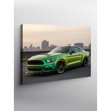 Kanvas Tablo Yeşil Mustang Spor Araba 70cmx100cm