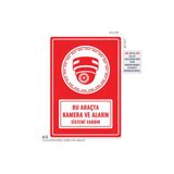 KanvasSepeti Bu Araçta Kamera ve Alarm Sistemi Vardır Uyarı Folyo Etiket Baskı (15,4x21,6cm) Sticker