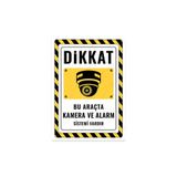 KanvasSepeti Bu Araçta Kamera Ve Alarm Sistemi Vardır Uyarı Folyo Etiket Baskı (21,6×30,3cm) Sticker