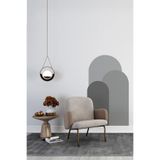 KanvasSepeti Kendiliğinden Yapışkanlı Kumaş Kanvas Dokulu Duvar Kağıdı Bohem Oval Boho 3'lü Duvar Tek Parça