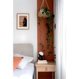 KanvasSepeti Kendiliğinden Yapışkanlı Kumaş Kanvas Dokulu Duvar Kağıdı Boho Bohem Kahverengi Salon Yatak Odası