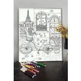 KanvasSepeti Paris 2 40x30cm Çocuklar Için Özel Boyanabilir Tablo Tuval Mandala Kalem Hediyesi Yoktur.