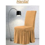 Kanway 1 Adet Bürümcük Sandalye Kılıfı. Likralı Etekli Lastikli Yıkanabilir Sandalye Örtüsü. - 45 x 45 x 60 cm - Hardal