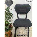 Kanway ( 1 Adet )Hasir Desen Buhem Sandalyeörtüsü , Kılıfı - 50 x 50 cm - Antrasit