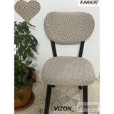 Kanway ( 1 Adet )Hasir Desen Buhem Sandalyeörtüsü , Kılıfı - 50 x 50 cm - Vizon