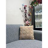 Kanway Bohem Punch Panç Desen Koltuk Yastık Kılıfı Iskandinav Dekoratif Kırlent Özel Tasarım - 43 x 43 cm - Bej