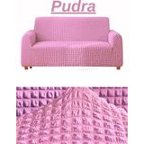 Kanway Bürümcük 3 Kişilik Koltuk Örtüsü Boydan Eteksiz Streç Esnek Lastikli Çekyat Kanepe Kılıfı - 180 x 230 cm - Pudra