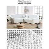 Kanway Bürümcük Eteksiz L Köşe Koltuk Örtüsü. 7 Kişilik Esnek, Köşe Koltuk Kılıfı. Toplam Uzunluk 550CM - 450 x 550 cm - Beyaz