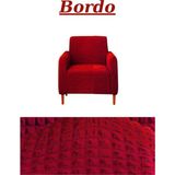 Kanway Bürümcük Tek Kişilik Koltuk Örtüsü. Eteksiz Streç Esnek Lastikli Berjer Kılıfı - 80 x 120 cm - Bordo