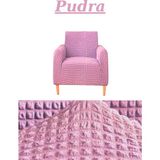 Kanway Bürümcük Tek Kişilik Koltuk Örtüsü. Eteksiz Streç Esnek Lastikli Berjer Kılıfı - 80 x 120 cm - Pudra