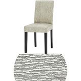 Kanway Dokuma Jakar Kumaş, Eteksiz, Sandalye Kılıfı. Yıkanabilir, Esnek, Lastikli Sandalye Örtüsü ( 1 ADET ) - 45 x 45 x 60 cm - Krem