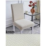 Kanway E Baha Dokuma Jakar Kumaş, Eteksiz, Sandalye Kılıfı. Yıkanabilir, Esnek, Lastikli Sandalye Örtüsü. ( 1 Adet ) - 45 x 65 cm - Krem Rengi