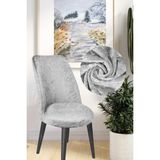 Kanway Kadife Sandalye Kılıfı Retro Oval Sandalye Örtüsü Sandalye Koruma (Küçük Için) Bir Adet - 45 x 55 cm - Gri