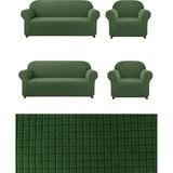 Kanway Likrali 3+3+1+1 Lastikli Koltuk Takımı Kılıfı. Çekyat Koltuk Örtüsü Streç Esnek Kanepe Kılıfı - 180 x 230 cm - Yeşil