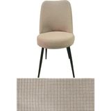 Kanway Likralı Pitikare Desen Retro Oval Sandalye Kılıfı. Küçük Oval Sandalye Kılıfı. 1 Adet - 35 x 45 cm - Vizon