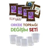 KanyonMarket Orkide Toprağı Seti - 5adet Saksı 4 Litre Ithal Çam - 1 Litre Cocohusk - 1 Litre Kil Bilyesi