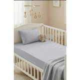 Kanz Bebek Lastikli Çarşaf Seti Ranforce %100 Pamuk 70x140+20 cm - Gri