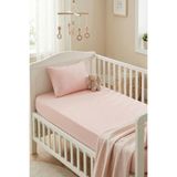 Kanz Bebek Lastikli Çarşaf Seti Ranforce %100 Pamuk 70x140+20 cm - Pudra